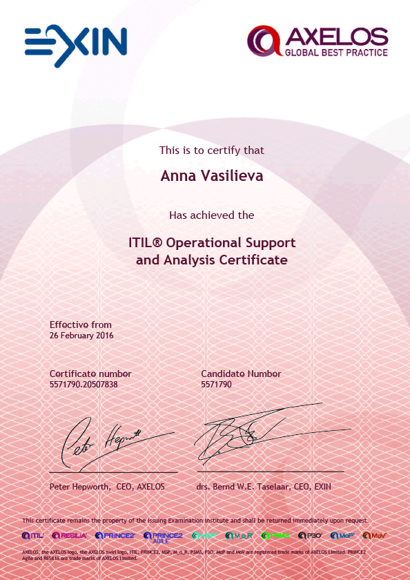 ITIL Operational Support and Analysis