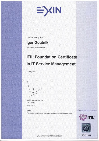 Foundation Certificate in IT Service Management