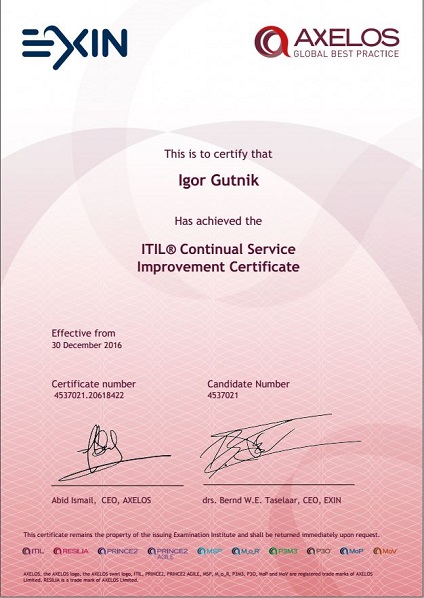 ITIL Continual Service Improvment