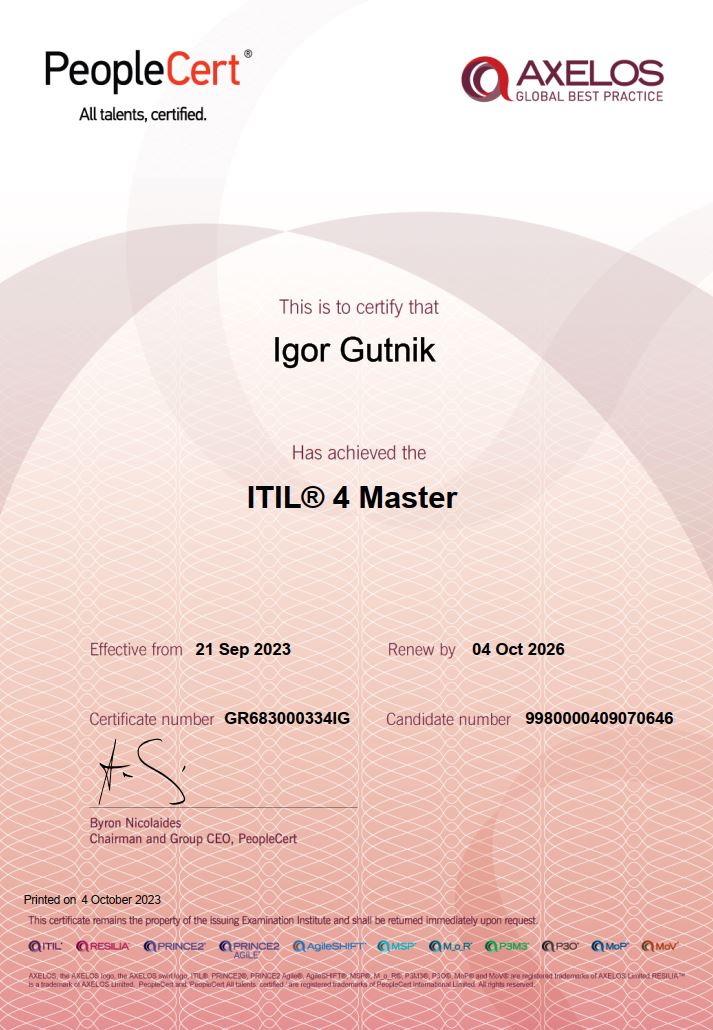 ITIL® 4 Master