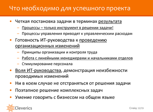 Внедряем ITSM. Необходимые условия успеха Внедряем ITSM. Необходимые условия успеха